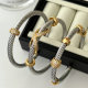 New stainless steel expandable twisted cable wire cuff bangle bracelet