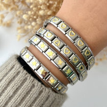 Stainless steel elastic heart bracelet