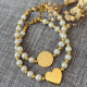 Stainless steel heart bead bracelet