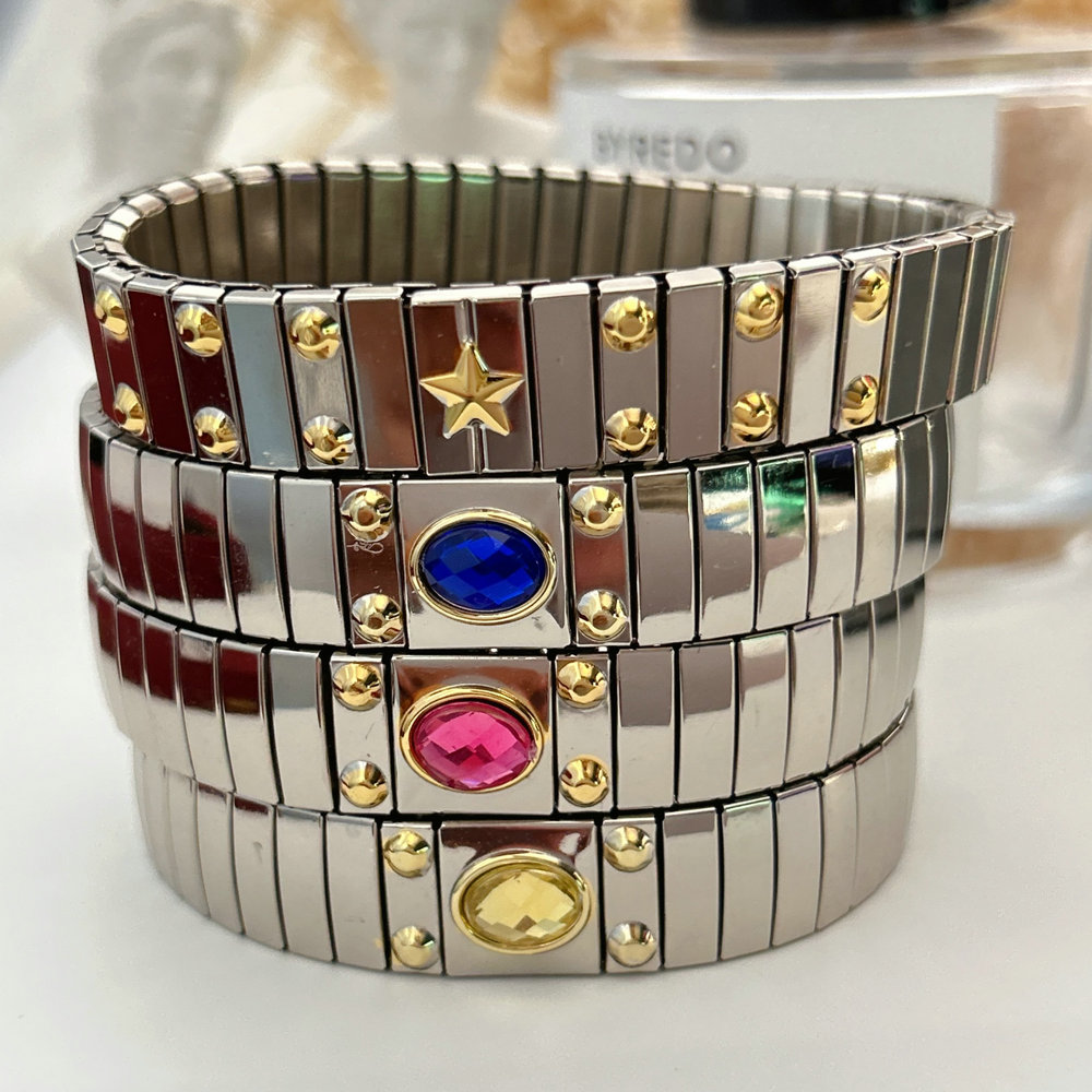 Stainless steel star elastic bracelet