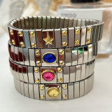 Stainless steel star elastic bracelet