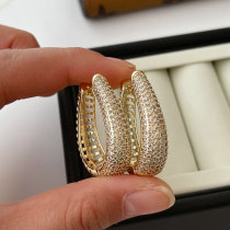 Pave zircon chunky earrings