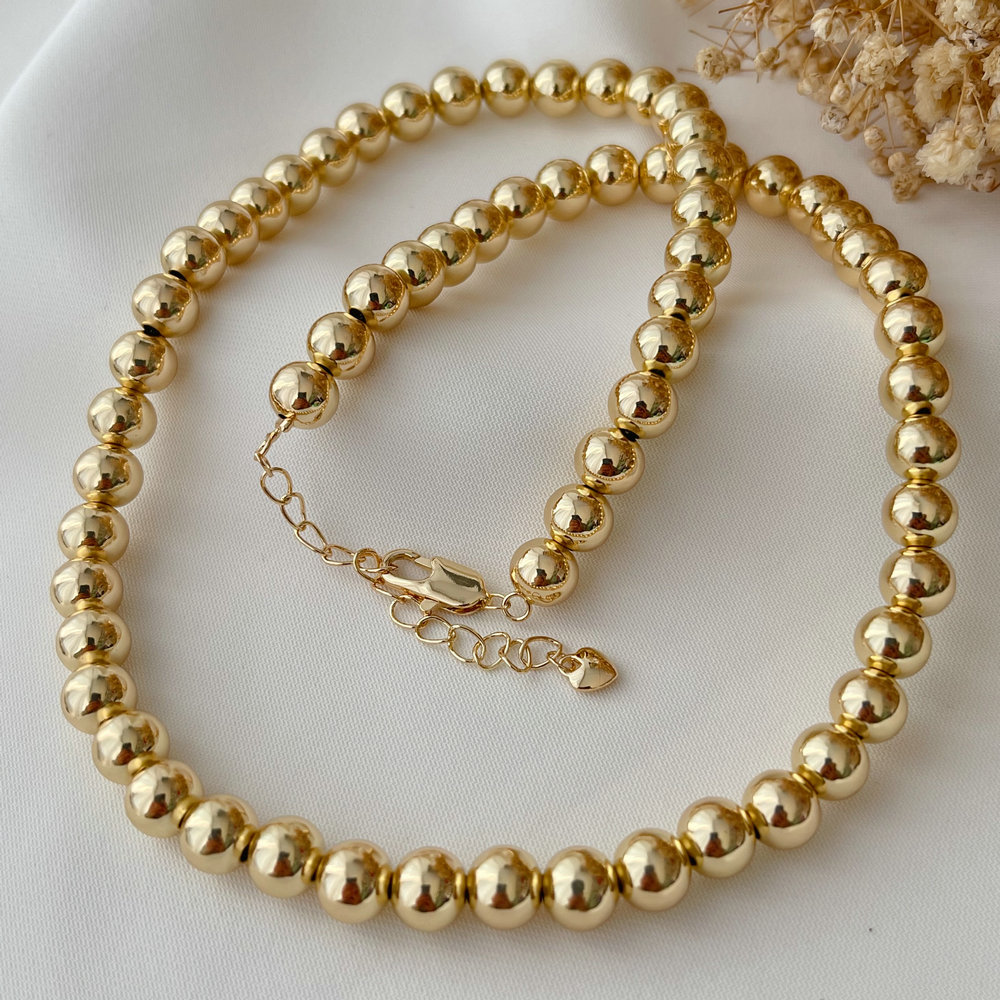 Gold ball necklace 50cm