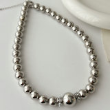 Silver ball chunky necklace