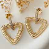 Pave triangle earrings