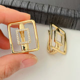 Pave square earrings