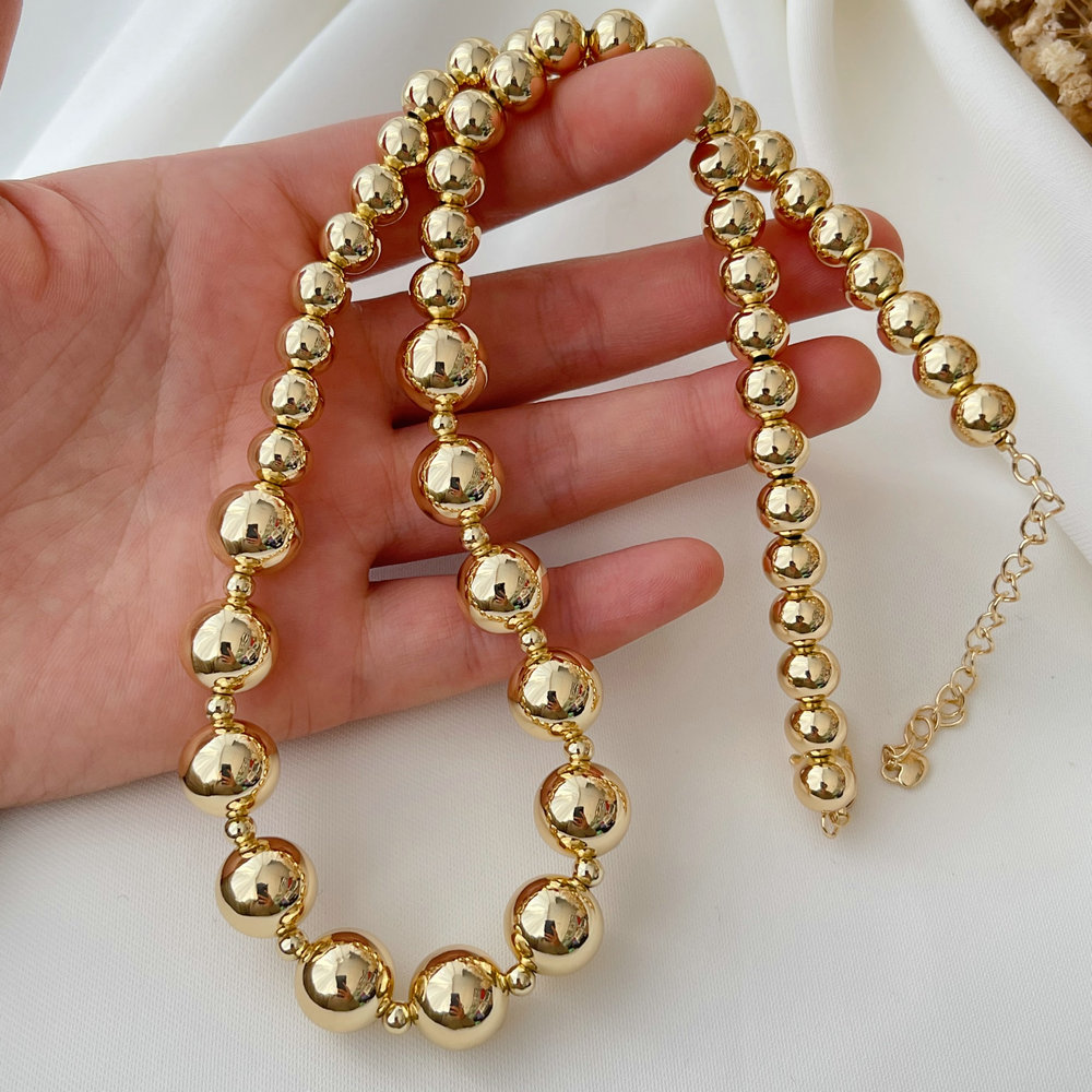 Gold ball necklace 50cm
