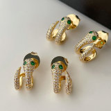 Pave snake earrings