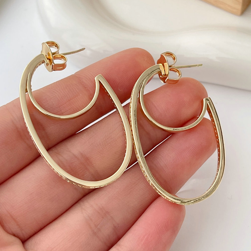 Pave zircon earrings
