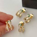 Pave snake earrings