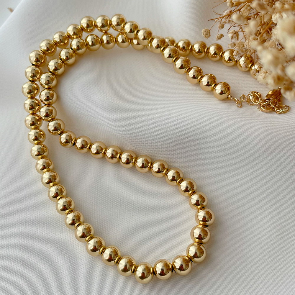 Gold ball necklace 50cm