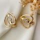 Pave heart earrings