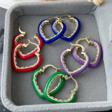 Enamel heart earrings
