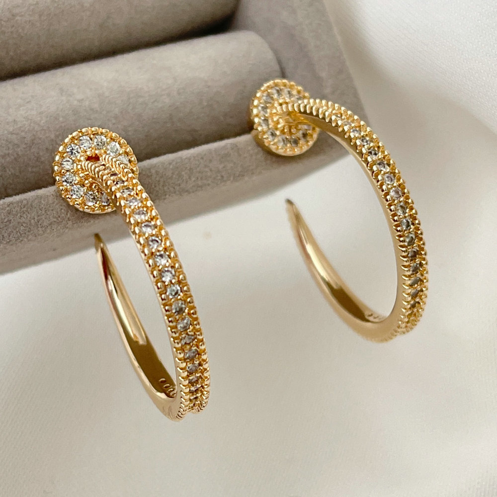Pave nail earrings