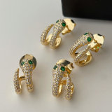 Pave snake earrings