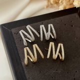 Pave zircon basic earrings