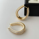 Pave zircon chunky earrings