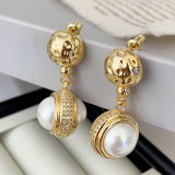 Pave pearl drop earrings