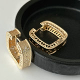 Pave square earrings