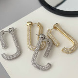 Pave zircon pin earrings