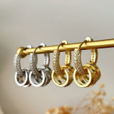Pave circle hoop