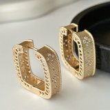 Pave square earrings