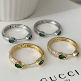 Pave zircon green eye hoop