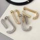 Pave zircon pin earrings