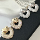 Pave heart earrings