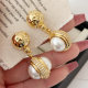Pave pearl drop earrings