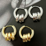 Pave circle hoop