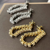 Short zircon line earrings