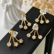 Pave heart earrings