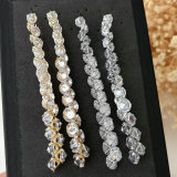 Long zircon earrings