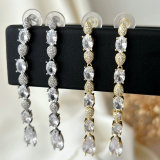 Long zircon earrings