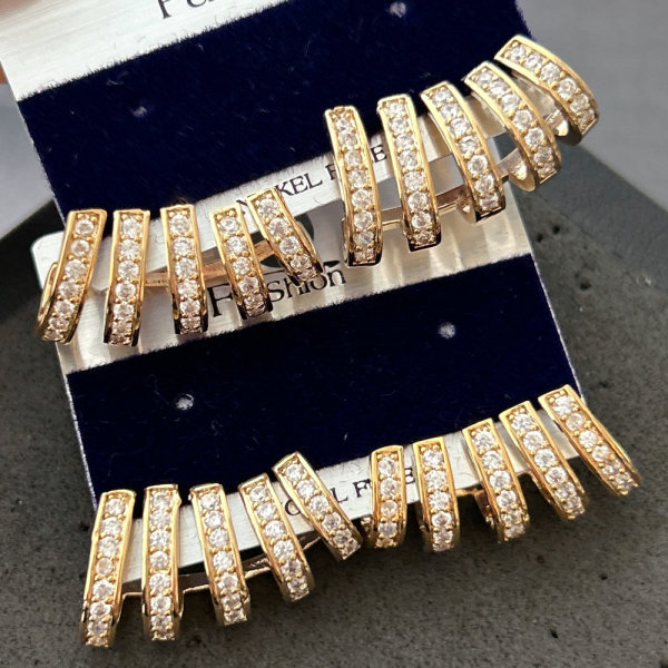 Pave fan earrings