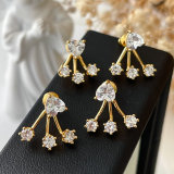 Pave heart earrings