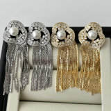 Flower tassel earrings