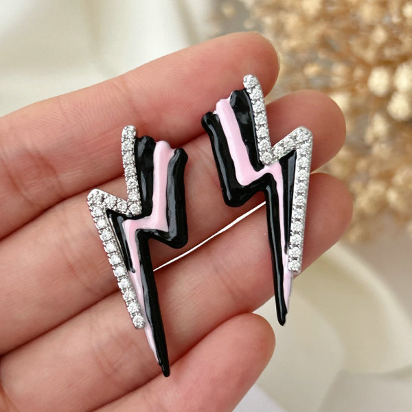 Enamel flash earrings