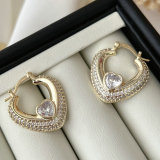 Pave heart earrings