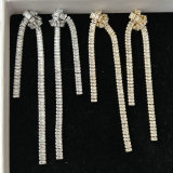 knot tassel zircon earrings