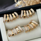 Pave zircon fan earrings