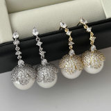 Long drop pearl earrings