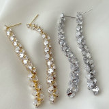 Long zircon earrings