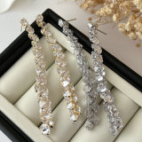 Long zircon earrings