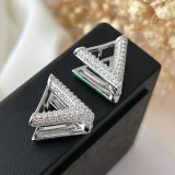 Triangle pave zircon earrings