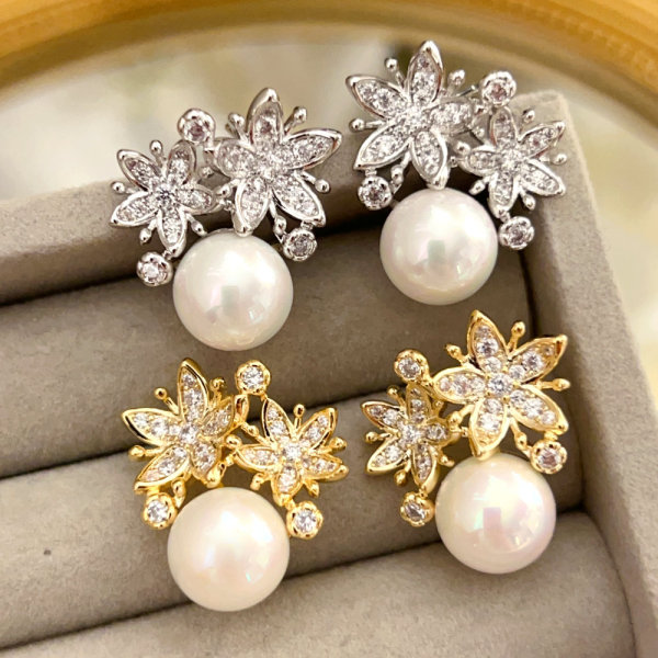 Pearl butterfly earrings
