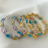 Pave chunky blue zircon hoop