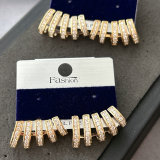 Pave fan earrings