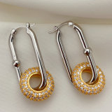 Round zircon charm hoop